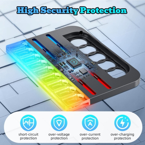 Compatible Con Switch2 Joy-con Base De Carga Rgb 4 Ranuras