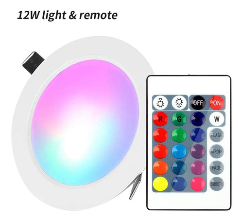 Downlight Empotrable De 12 W Led Con Mando A Distancia Por I