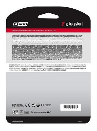 Disco Solido Kingston Ssd A400 120 Gb Sata 6gb/s Factura Leg