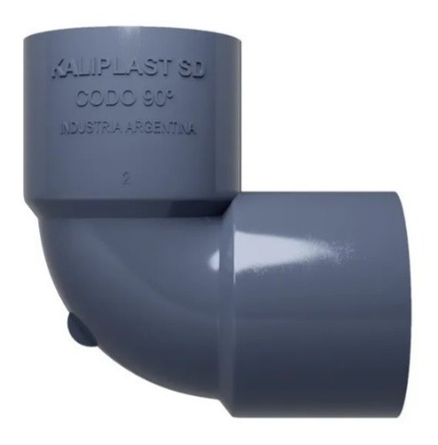 Imagen 2 de 4 de Codo Pvc 40 Mm 90º H Soldable Gris Kaliplast Tigre X 25 Unid