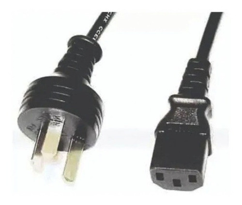 Imagen 2 de 3 de Cable Power 220v Interlock 3 Patas Para Fuente Monitor Pc