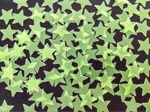 Imagen 1 de 5 de Paquete De 100 Estrellas Fluorescentes Fosforecentes