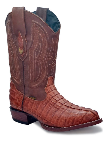 Bota Vaquera Wyoming, Piel Caimán Cola Brandy Horma Oval