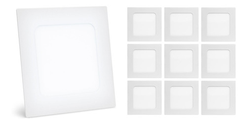 20 Painel Plafon 3w Embutir Quadrado Branco Frio Super Led