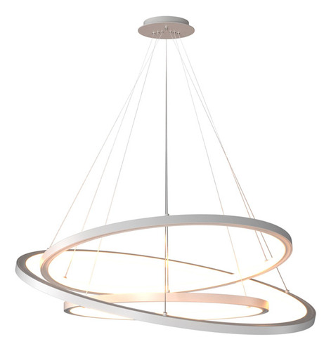 Lustre Pendente Orluce Led 3 Aros Arcos Branco 40/50/60cm