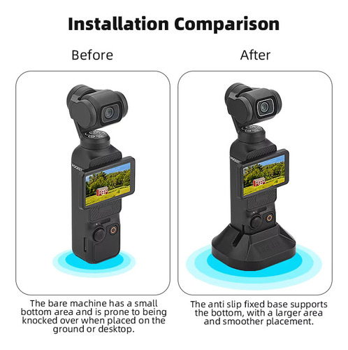 Brdrc - Base De Soporte Para Cámara Dji Osmo Pocket 3 Soporte Estable De Computadora Antideslizante, Adaptador De Montaje De Cámara Cardán Accesorios Para Cámara