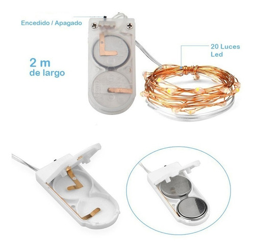 Extensión De Luces Micro Led De 2m X 15 Unid Luz Calida