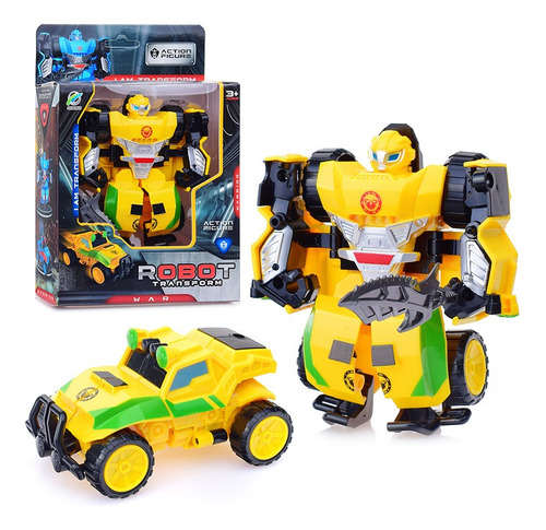 Muñeco Robot Transformer Auto Transformers Amarillo