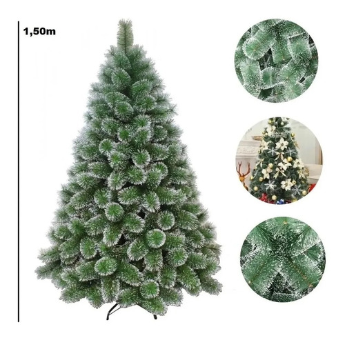 Árvore De Natal Verde Com Neve Modelo Luxo  260 Galhos | Parcelamento  sem juros