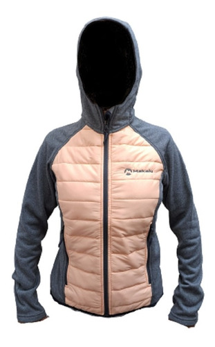 Campera Makalu Hybrid Dama Polar Abrigo Capucha Frio  