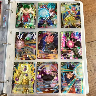 ghost rare foil Lote 9 Tarjetas Cartas Raras Dragon Ball Card Game Goku Brol