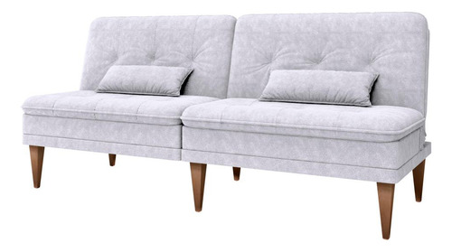 Sofá Cama Pietra Sala Quarto Decorativo Matrix Bege