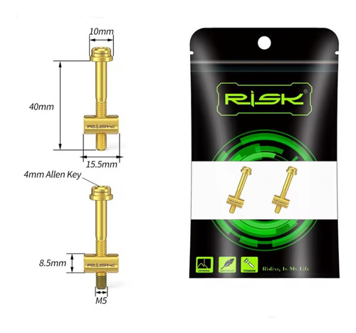 Set Tornillos Titanio Para Poste De Asiento Risk Dorado