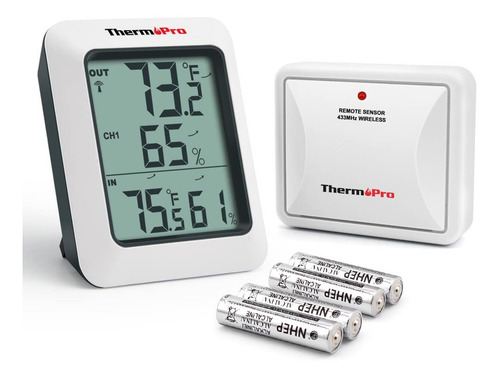 Imagen 1 de 7 de Termómetro Higrómetro Dual Interior Exterior Thermopro Tp-60