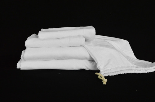 1 Jgo Sabanas 100% Algodón Matrimonial Blanco Alto Diseño De La Tela Liso