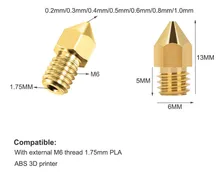 Imagen 1 del producto Boquillas Extrusoras Impresora 3d 0,4 Mm Mk8 Boquillas ...