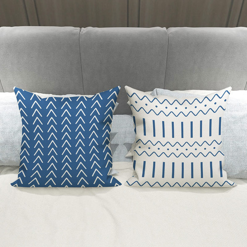 Juego De 4 Fundas De Almohada De Lino 45x45cm