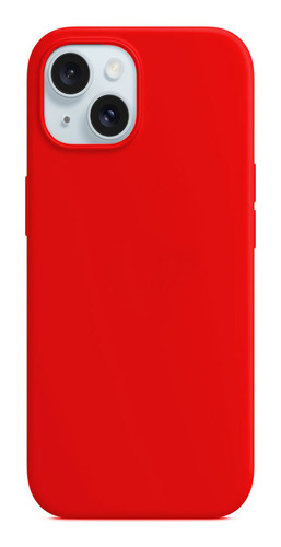 Protector Para iPhone 15 Silicone Case Rojo