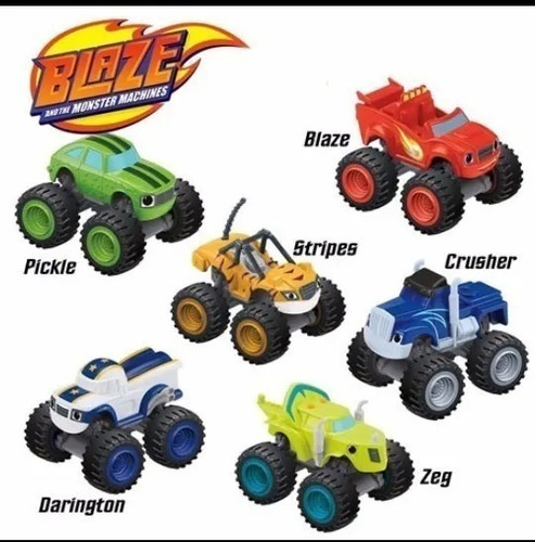6 Carrinhos De Fricçao Blaze Monster Machine Racer Brinquedo
