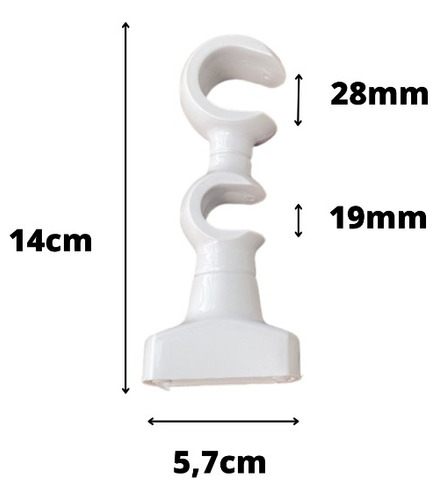 Suporte Duplo Grosso Varão Cortina Bastão 28mm 2 Un Completo
