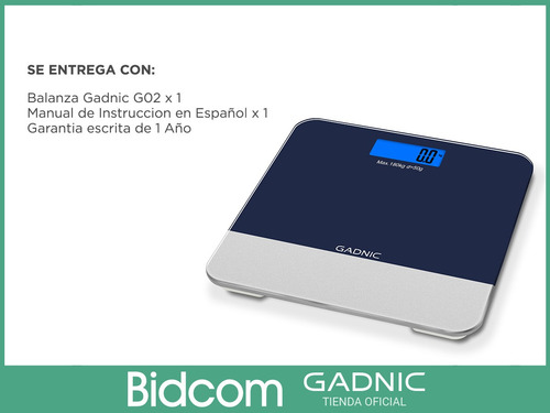 Imagen 7 de 9 de Balanza De Baño Digital Gadnic Profesional G02 Kilos Salud