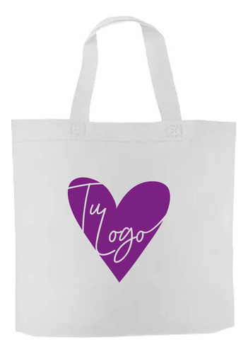 50 Eco Bolsa Con Logo Ambas Caras 30x30x10 M/tira