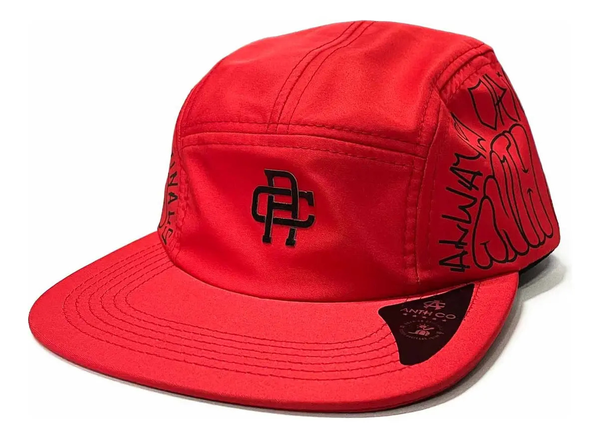 Boné Aba Reta Five Panel Draw Strapback Anth Co Cor Vermelho Tamanho Un