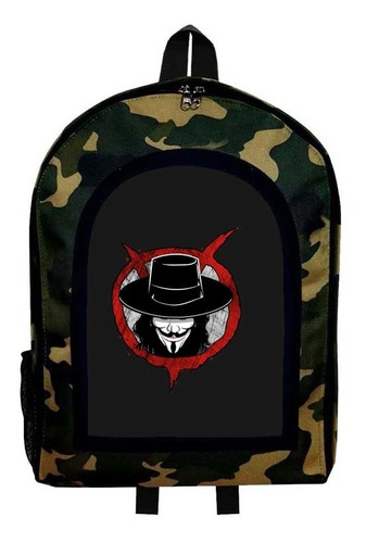 Mochila Camuflada V De Venganza Nueva Colección Modelo 15