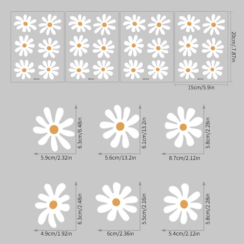 Pegatinas De Margaritas Pegatinas De Pared De Flores Calcoma