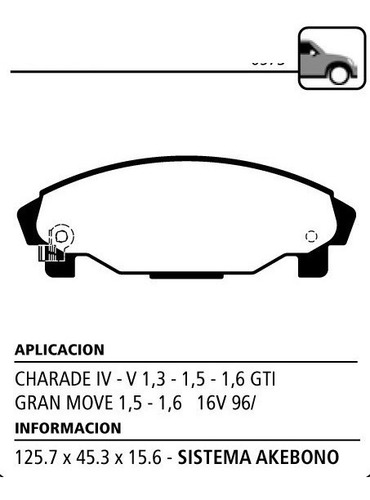 Juego Pastillas De Freno Litton P/ Dahiatsu Charade/gran Mov