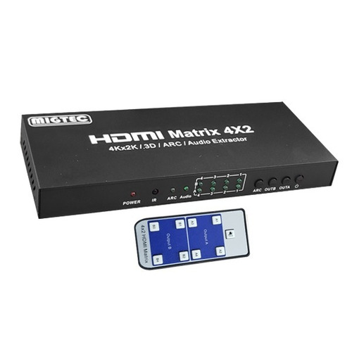 Matrix Hdmi 4x2 4k2k C/ Controle Remoto 4kdk402(b)