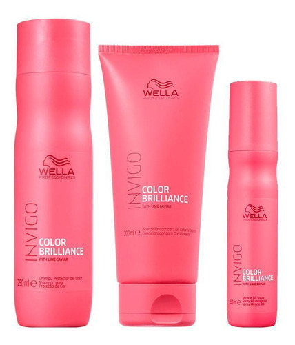  Kit Wella Pro Invigo Color Brilliance - Sh E Cond E Leave-in