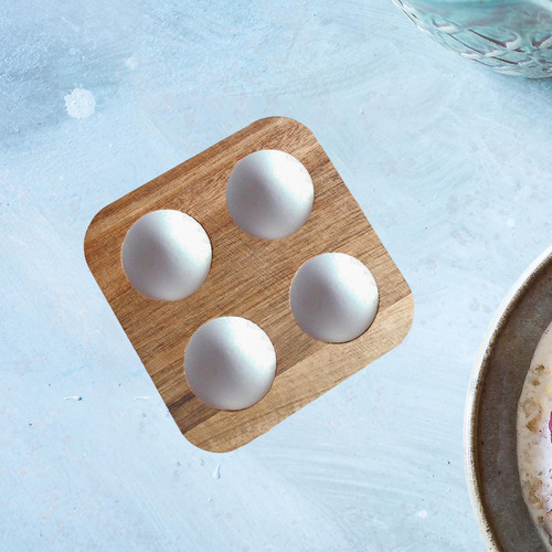 Contenedor Portátil De Madera For Huevos Con 4