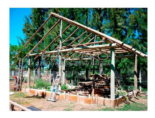 Imagen 3 de 9 de Pergola Galeria Estructura, Postes De Madera, Palos X M2