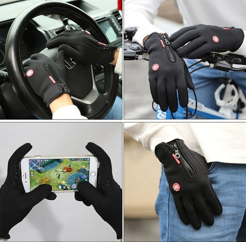 Imagen 4 de 4 de Guantes Impermeable Para Bici Y Moto Compatible Con Táctil