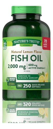 Nature's Truth Omega 3 Fish Oil | 2,000 Mg  - 250 Softgels