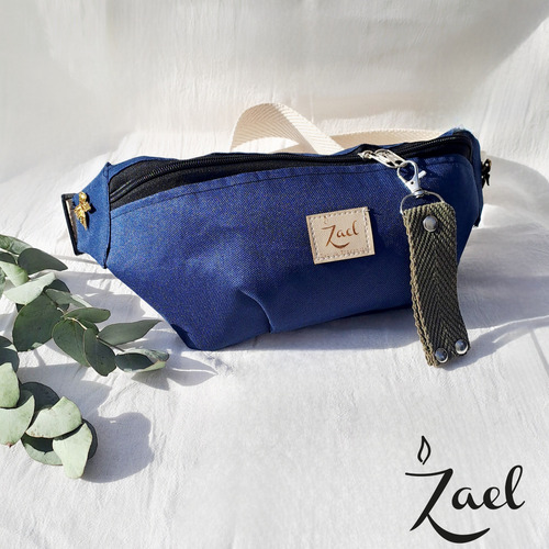 Riñonera Mujer Zael Milan: Estilo Y Comodidad En Movimiento Azul Cinta Blanca