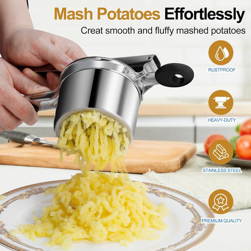 Trituradora De Patatas De Acero Inoxidable Con Mango Ergonóm