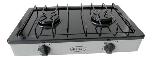 Parrilla Para Gas Fraga P104 2 Quemadores Negro/gris Color Gris/Negro