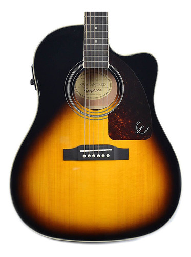 Guitarra electroacústica EpiPhone Aj220 Sce Folk Sunburst