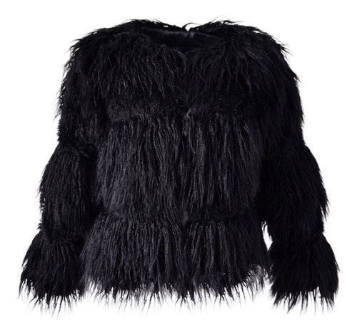 Abrigo Artificial Cálido Para Mujer, Chaqueta De Invierno A