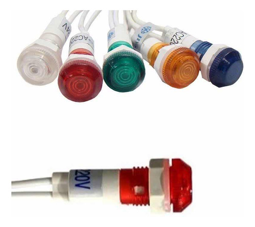 Kit C/ 4 Sinaleiro Led Lp14 Olho De Boi 110v Cores