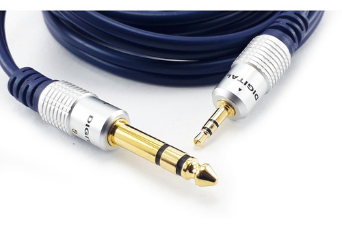 Cable De Audio Plug De 1/4 Trs Estéreo A Plug 3,5mm 3.6 Mts