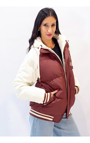 Campera Mujer Universitaria Puffer Impermeable Abrigo