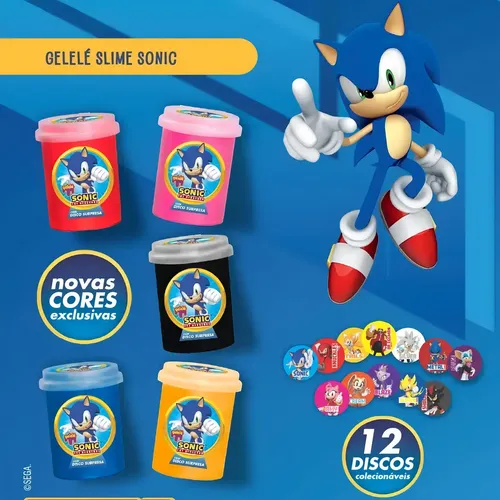 Massinha Gelele Slime Sonic Sortido Doce Brinquedo com Disco