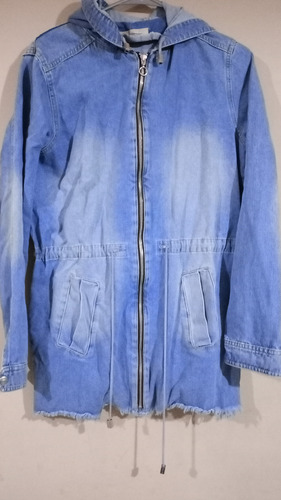 Campera Larga De Jeans Marca Ossire Talle L 2 Usos (Usado)