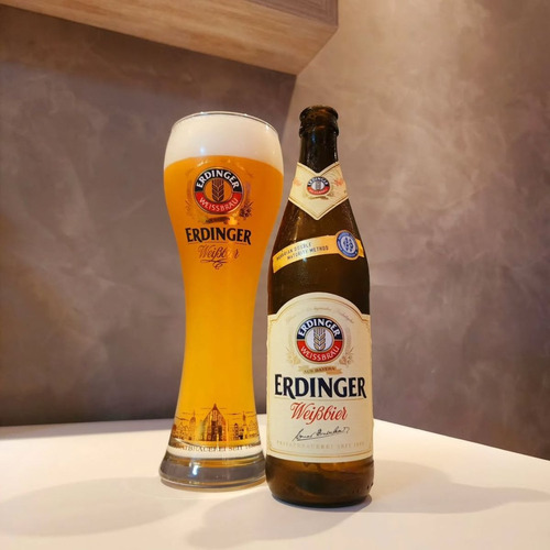 6 Cervejas Alemã Erdinger Weissbier 500ml + Copo Oficial