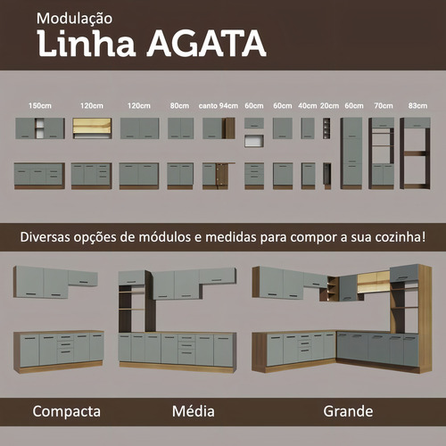 Gabinete Bajo Cocina Madesa Agata 150cm Sin Tablero Mg Color Rústico/Gris