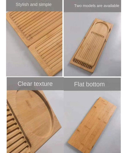 Exquisita Bandeja De Té De Bambú: Elegante Tabla 41cmx15cm