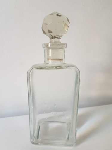 Perfumero De Cristal Antiguo Con Tapon Sano
